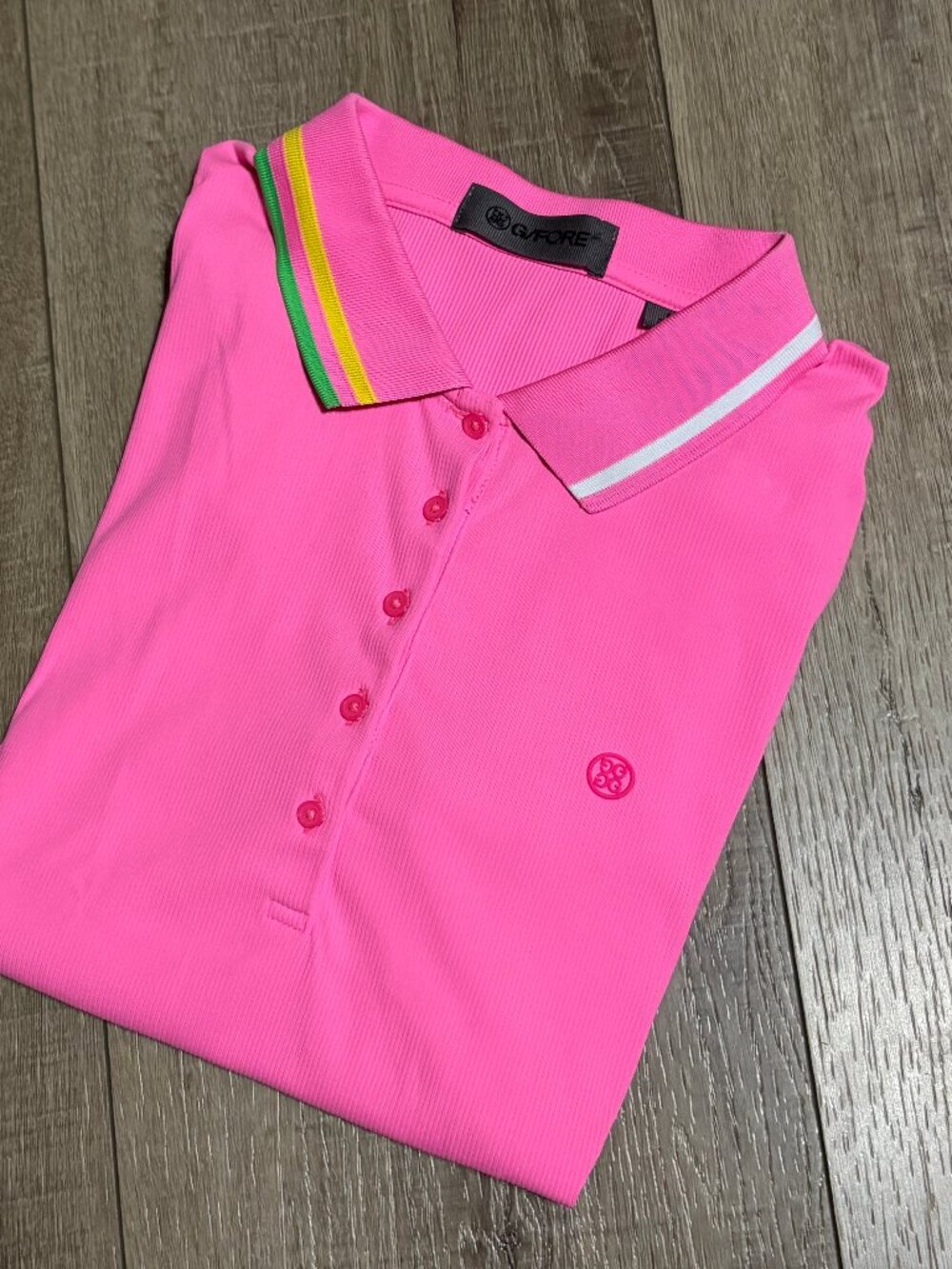 G/FORE Ribbed Polo Women's Large PInk